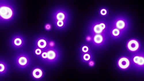 Abstract Glowing Purple Circles Digital Motion Background