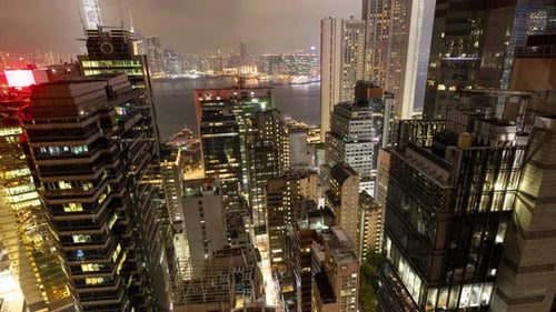 Die Skyline von Hongkong City von einem hohen Aussichtspunkt aus