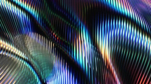 Lebendiger abstrakter vertikaler Linienhintergrund mit gewelltem holographischem Farbspektrum