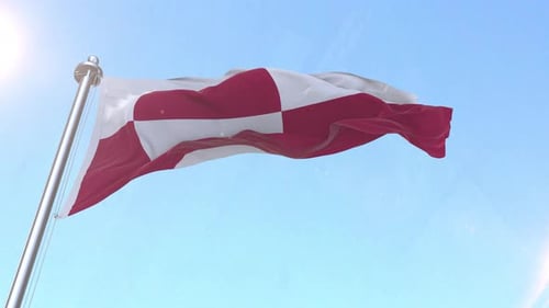 Realistic Waving Flag of Greenland Motion Graphic