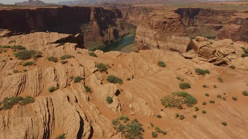 Aerial View Of Grand Canyon Horseshoe Bend And Colorado River Arizona, United States