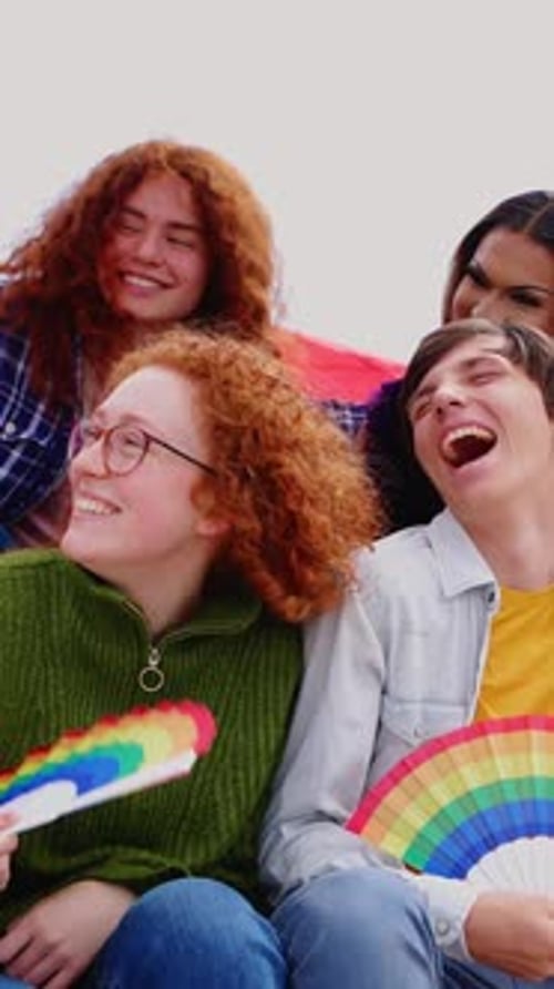 Friends Celebrate Diversity Together at Pride Event