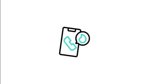 Minimalist Animated Smartphone Icon with Call and Urgency