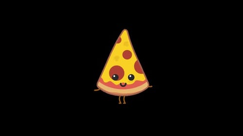 Cute Animated Pizza Slice Character