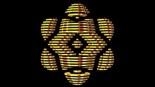 Black and Gold Figure, Alpha Channel, Unique Design, 3D Render, Looped Rotation, Exclusive