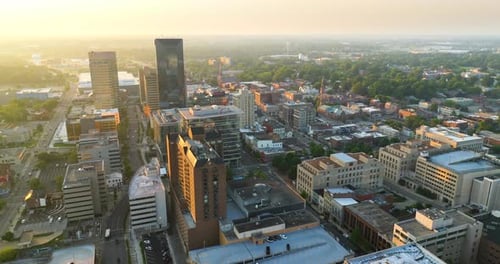 Downtown District of Lexington in Kentucky USA with High Office Buildings at Sunset American Travel