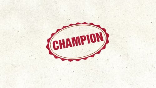 Retro Champion Text Stamp Reveal Animation