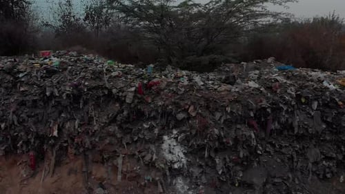 Expansive Landfill Site Aerial View in Rural Area