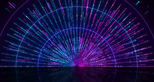 Futuristic Neon Particle Light Rays Background Loop