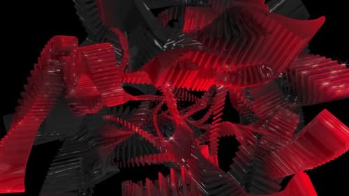 Dynamic Red and Black Geometric Abstract Loop Background