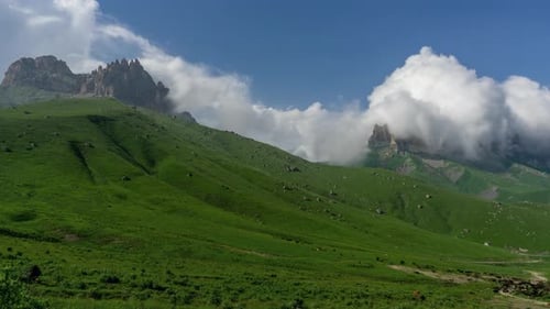 Lush Mountain Range Panorama on a Sunny Day
