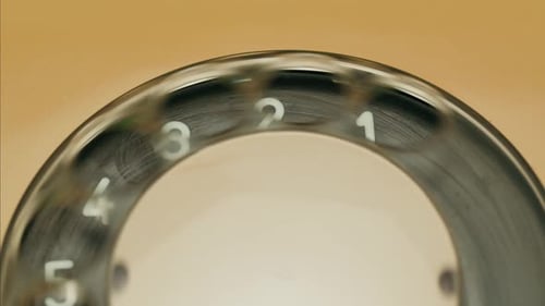 Retro Vintage Phone on Chroma Key Green Screen Rotary Telephone is Displayed on a Wooden Desk Adding