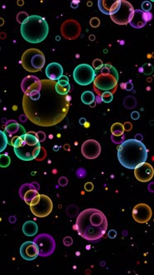 Rainbow Soap Bubbles Floating Colorful Vertical Abstract Background Loop V2