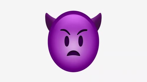 Animated Angry Purple Devil Emoji Reaction