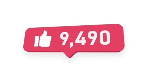 Icône rose moderne Like Counter Counting isolée sur fond blanc