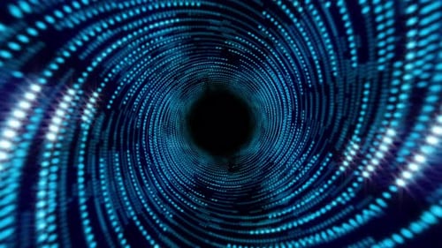 Futuristic Digital Tunnel Vortex Loop Background Animation