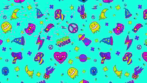 Good vibes seamless looping background pattern animation