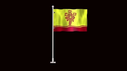 Waving Flag Animation with Abstract Emblem and Alpha Channel