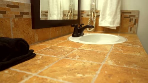 Bathroom Sink with Tiled Countertop