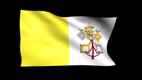 Vatican City Flag Waving Realistic Loop