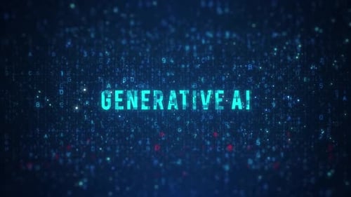 Generative AI Text Reveal on Futuristic Digital Background