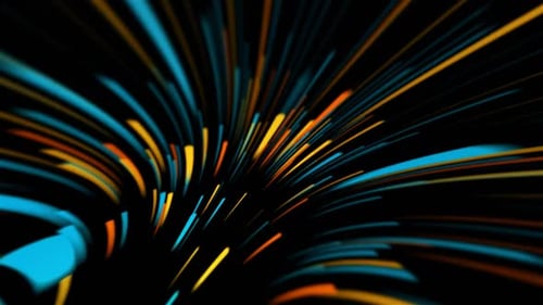 Abstract Moving Glowing Speed Neon Light Lines Background Loop
