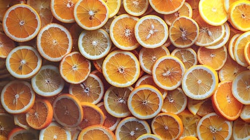 Bright Overhead View of Orange and Lemon Slices