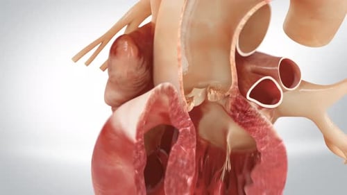Realistic 3D Human Heart Pumping Animation with Visible Valves