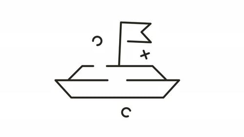 Animation Icon Minimalist Boat Line Art