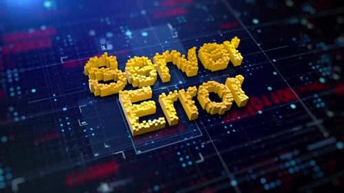 Animated Server Error Digital Pixel Text Background