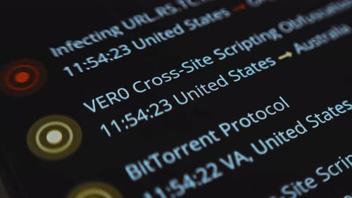 Cyber Attack Data Stream Digital Kinetic Typography Animation