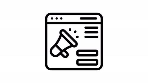 Animated Megaphone in Browser for Web Marketing