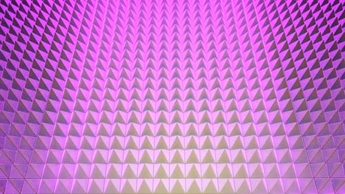 Spinning field of 3D tiny pyramid shapes in many rows