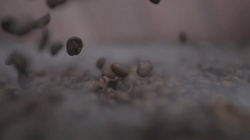 Enjoy the Mesmerizing View of Floating Coffee Beans in Slow Motion