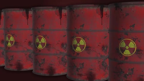Grungy Radioactive Waste Barrels Loop