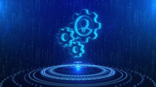 Automation Text Cyberspace Future Digital Technology Hologram Concept