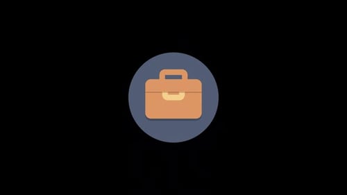 Animated Flat Design Briefcase Icon