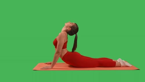 Green Screen Sporty Lady Fitness for Stretch