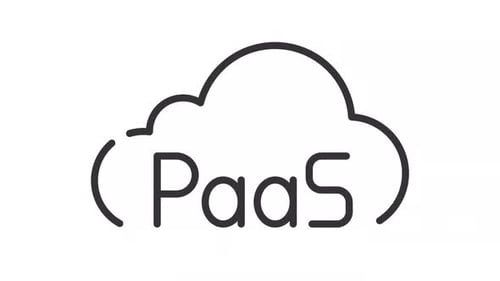 Simple thin linear black animation of PaaS icon