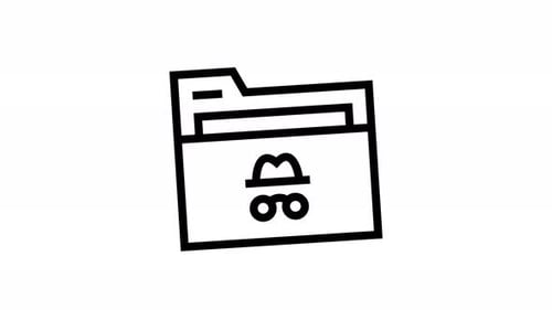 Animated Secure Incognito Folder Icon Loop