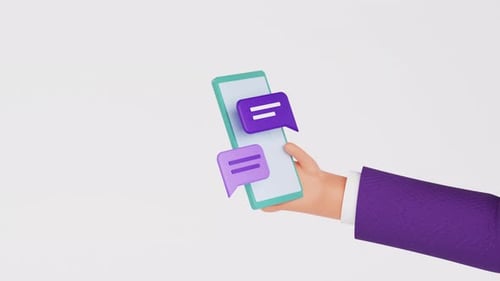 Neue Nachrichtenanimation auf dem Smartphone. Handy, Online-Chat, Konzept für soziale Netzwerke.