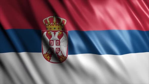 Realistic Waving Flag of Serbia Seamless Loop