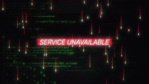 Service Unavailable Text On Hacking Background Screen 4 K