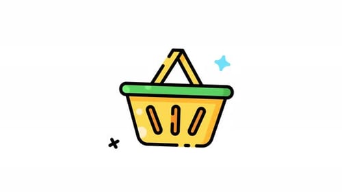 Animated Modern Shopping Basket Icon