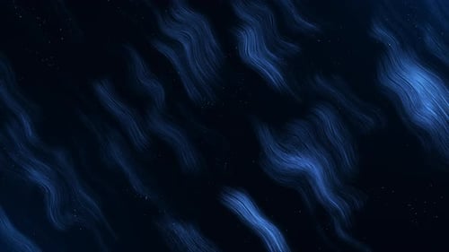 Abstract Blue Fluid Waves with Particles Motion Background