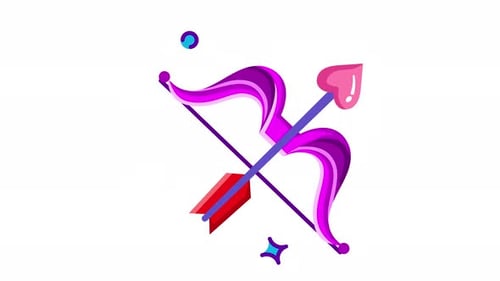 Animated Cupid's Arrow: A vibrant illustration of love's symbol