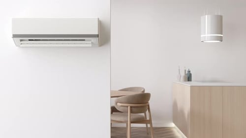 Modern Air Conditioner Unit Installation and Operation Animation