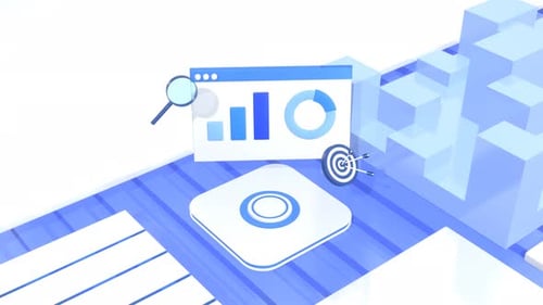 Animated Graphs and Icons for Data Analytics and SEO Business Concepts.