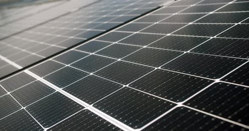 Modern Sustainable Solar Panels at Photovoltaic Power Station Outdoors
