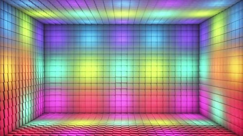 Broadcast Pulsating Hi-Tech Blinking Illuminated Cubes Room Stage 30